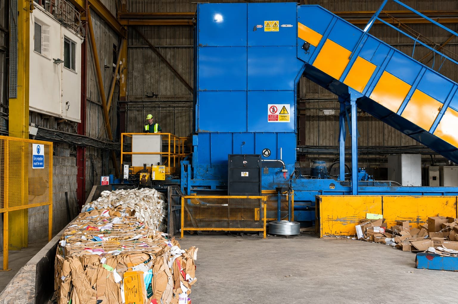 Manchester Paper Plastic recycling depot yard in Ardwick
