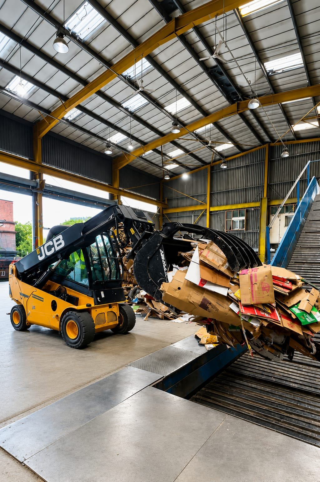 Clean, organised recycling storage at Manchester Paper Plastic Ltd